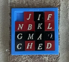 Vintage 15 Sliding Letter Puzzle Toy Made In Hong Kong 1960’s Plastic