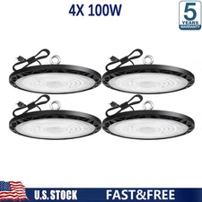 4 Pack 100W UFO Led High Bay Light Shop Industrial Commercial Factory Warehouse