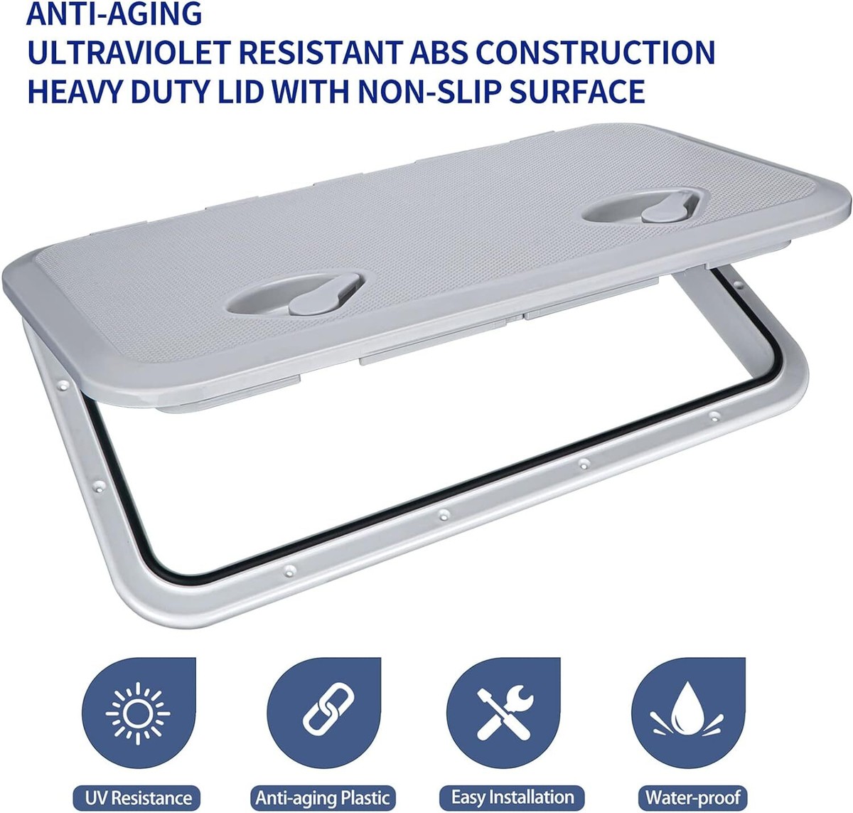 Boat Hatch Cover Amarine Made 24x14" Boat Deck Hatch - Weatherproof ABS Storage Hatch With Non-Slip Lid Boat Storage Hatch - Foto 6