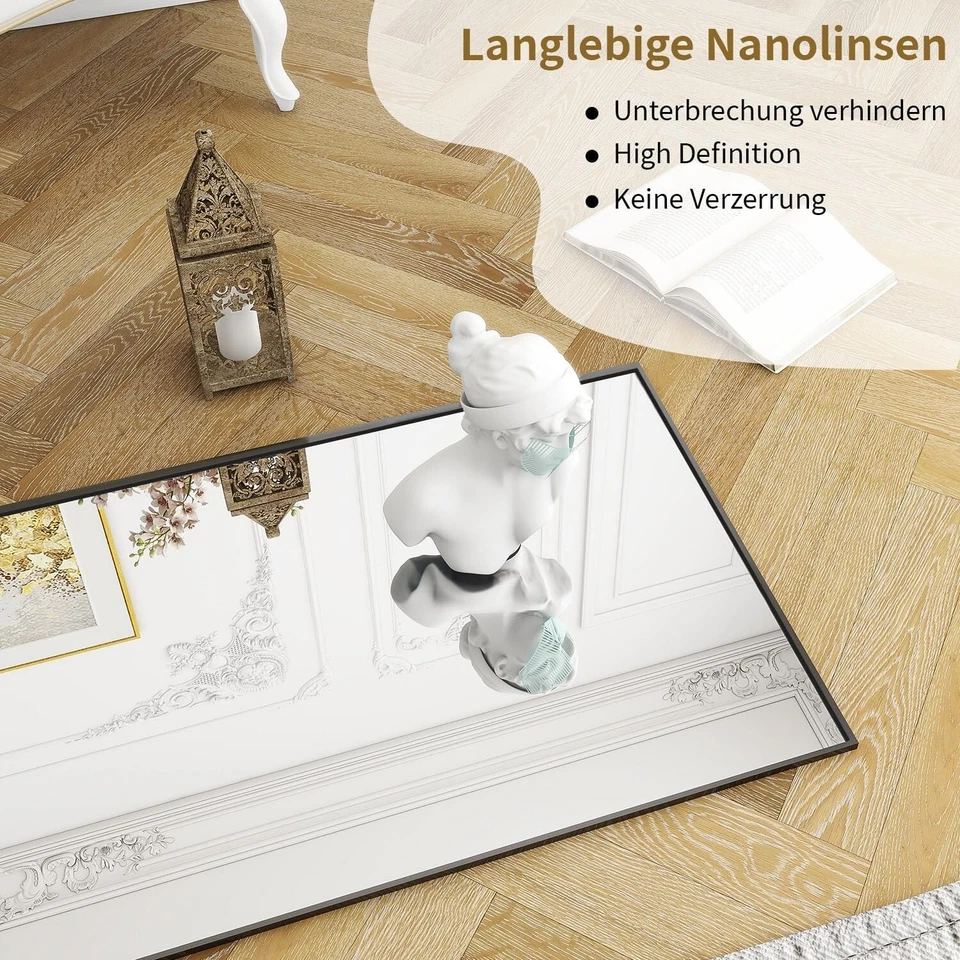 Standspiegel Spiegel Minimalistisch Solide 53x163cm Ganzkörper Schwarz B1236 - Bild 3 von 4