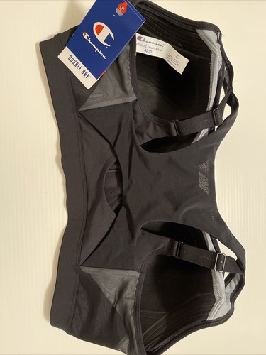 Champion womens Motion Control Zip Double Dry Sports Bra Black 40DD US - Picture 10 of 11