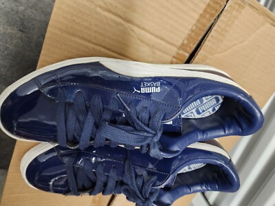 Puma Basket Matte & Shine Blue Shoes Men display picture 1