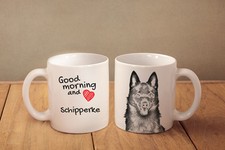 Schipperke - Tasse, mug en céramique "Bonjour et amour", USA
