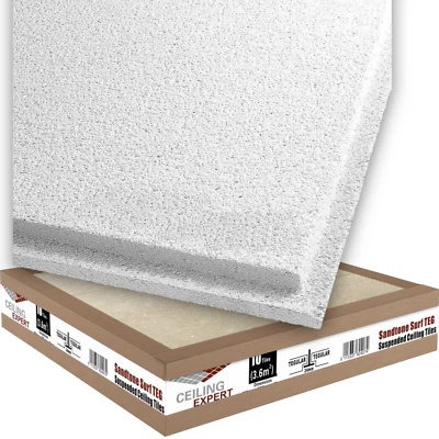 CEILING EXPERT Suspended Ceiling Tiles Tegular Edge Dune Supreme, 595mm x 595mm 600mm x 600mm