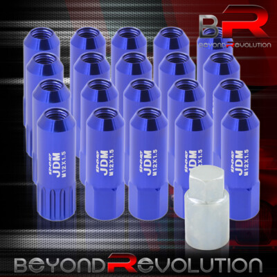 For Saturn M12X1.5mm Locking Lug Nuts Thread Pitch Drag Rim Set Blue