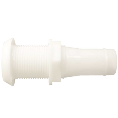 PERKO Thru-Hull Connection Fitting - 1 Inch White Marine Grade Boat Hardware