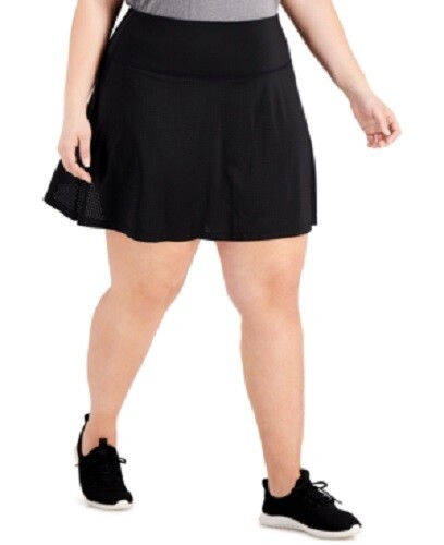 Plus Size Perforated Skort Black Size 