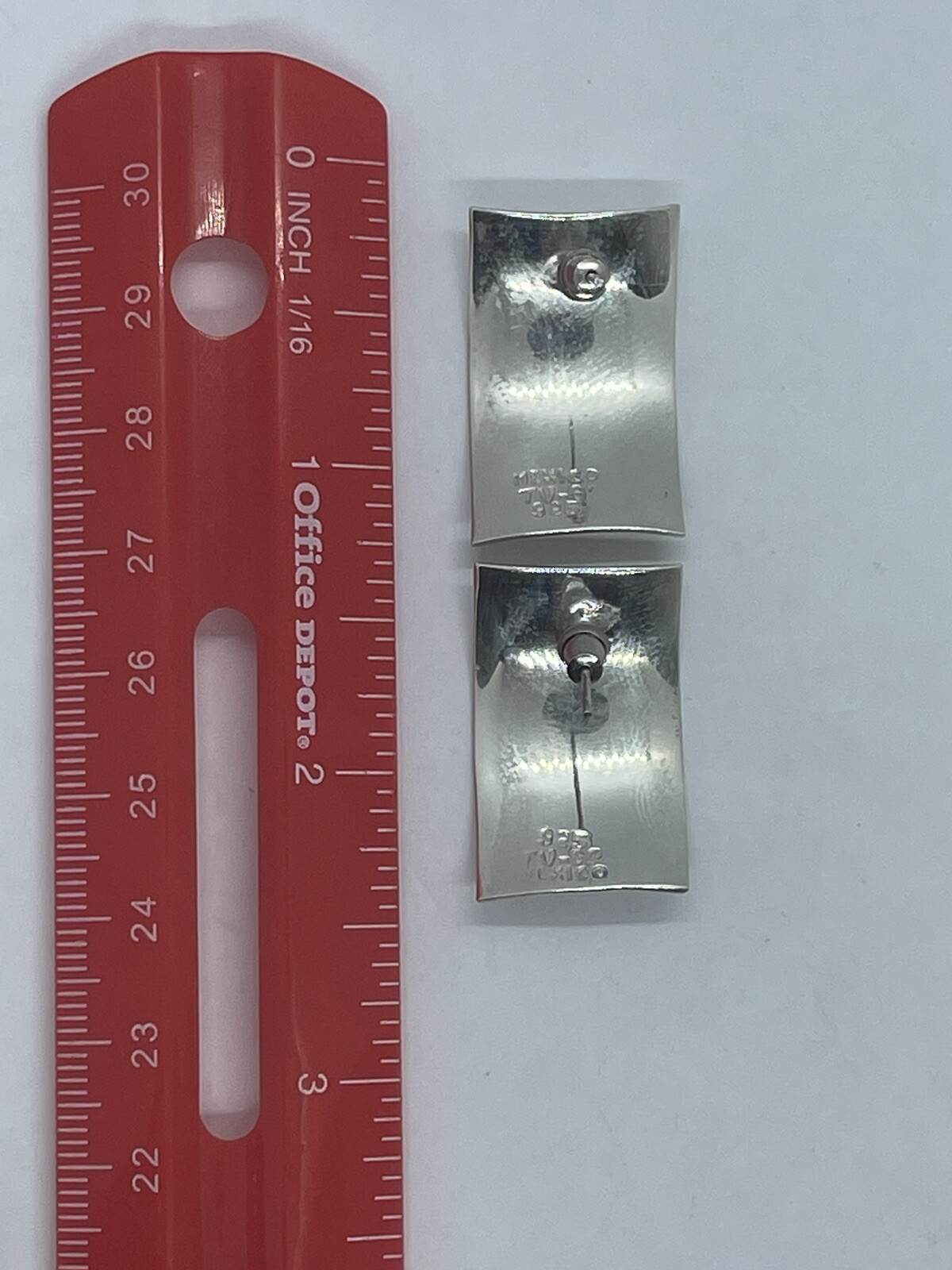 925 sterling bent rectangular earrings mexico 1 i… - image 4