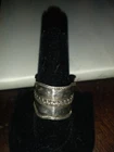 Neat Vintage Southwestern Sterling Silver Wide  Ring Adjustable