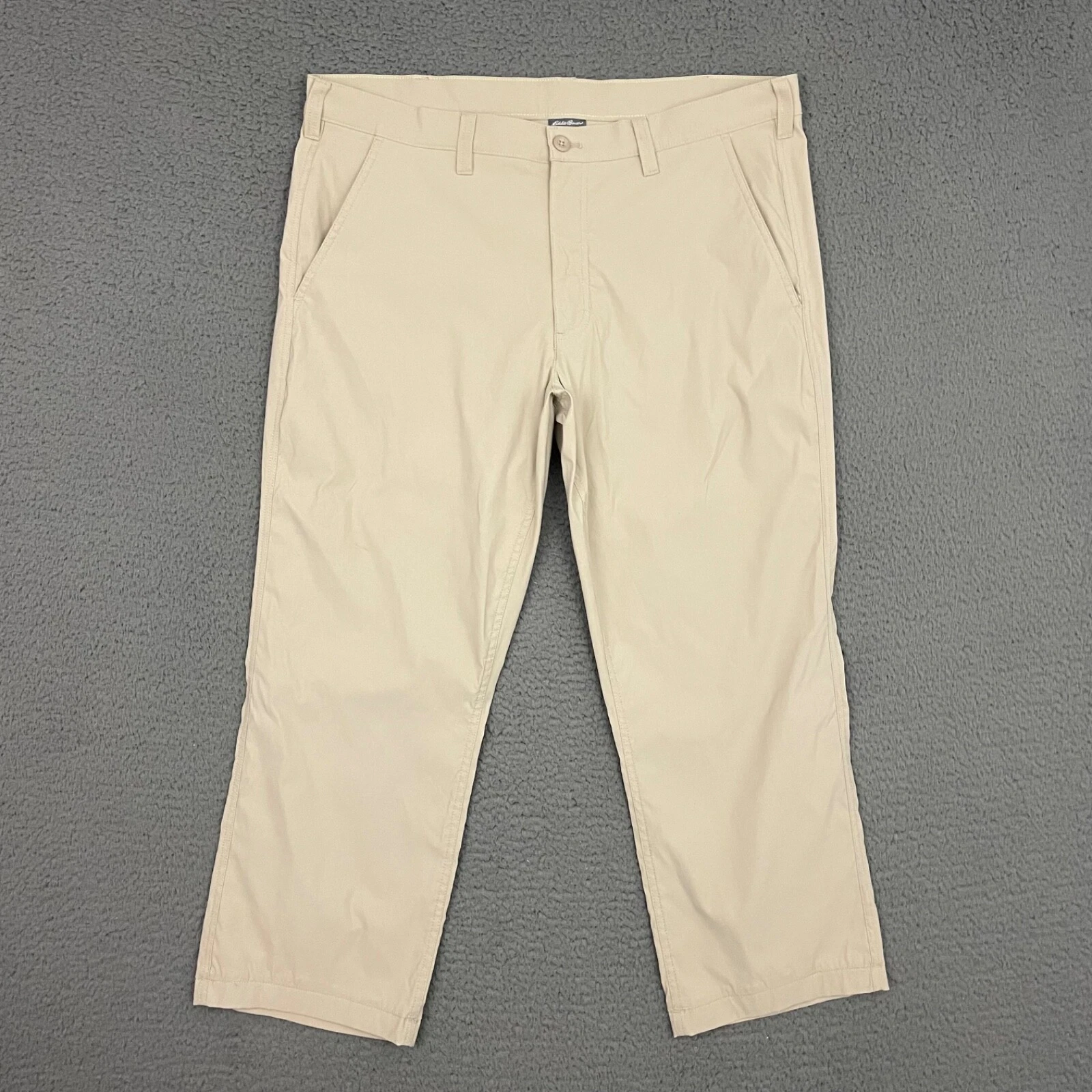 Eddie Bauer Pants Mens Size 38x28 Beige Straight Leg Hiking Nature Outdoor Dad