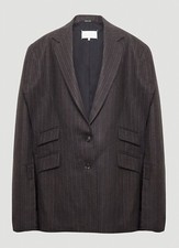 Maison Martin Margiela Oversized Pinstripe Cape-sleeve Blazer Bnwt