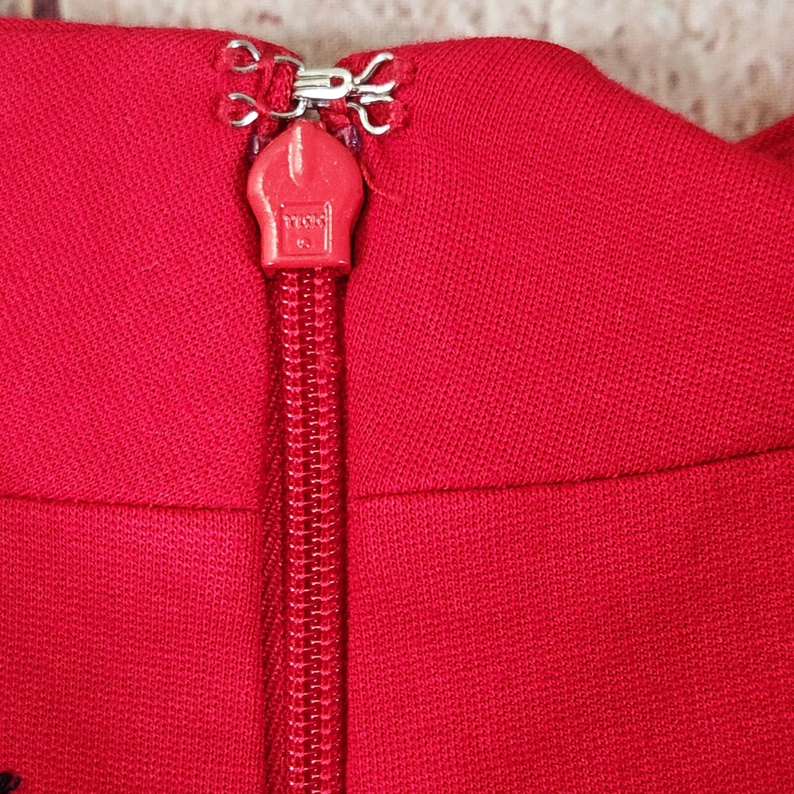 Abito da donna rosso massiccio Talbots taglia 8 manica a 3 4 lunghezza ginocchio San Valentino Natale