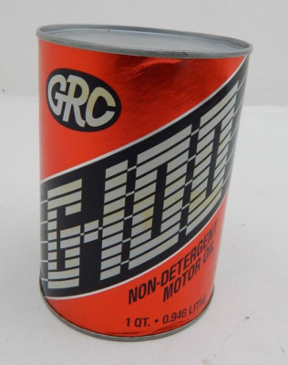 Vtg GRC G-100 Non-Detergent SAE 10W 1 US Quart Motor Oil Full Can