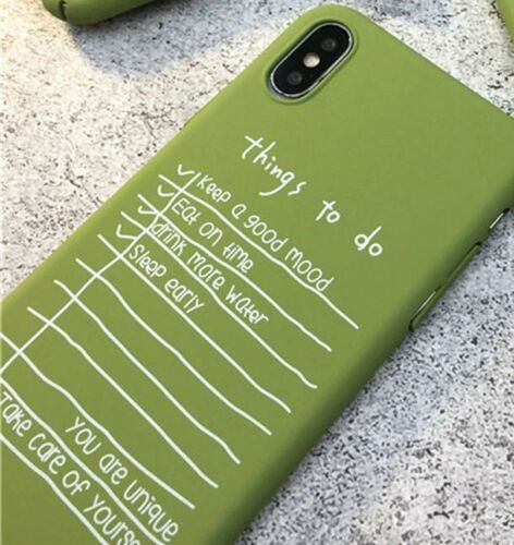 iPhone X/ XS Max / XR - Hard Plastic Back Protector Case Matcha Green TO DO LIST - Foto 1 di 5