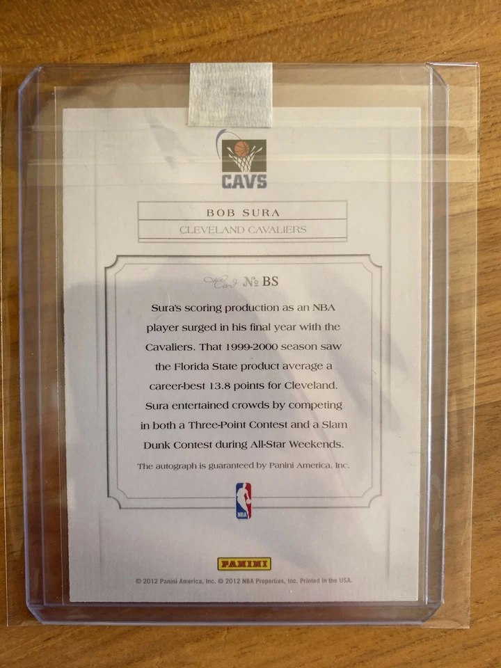 2012 Panini прошлое и настоящее баскетбол неуловимые чернила Боб Сура авто NBA Dunker - Изображение 2 из 2