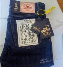 Red Tornado Men's Jeans Slim Straight Fit 16OZ Denim Pants Raw Selvedge One Wash