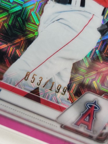 2020 Bowman Chrome LA Angels JEREMIAH JACKSON #BCP-244 pink mojo / 199 LRG 10 - Picture 3 of 3