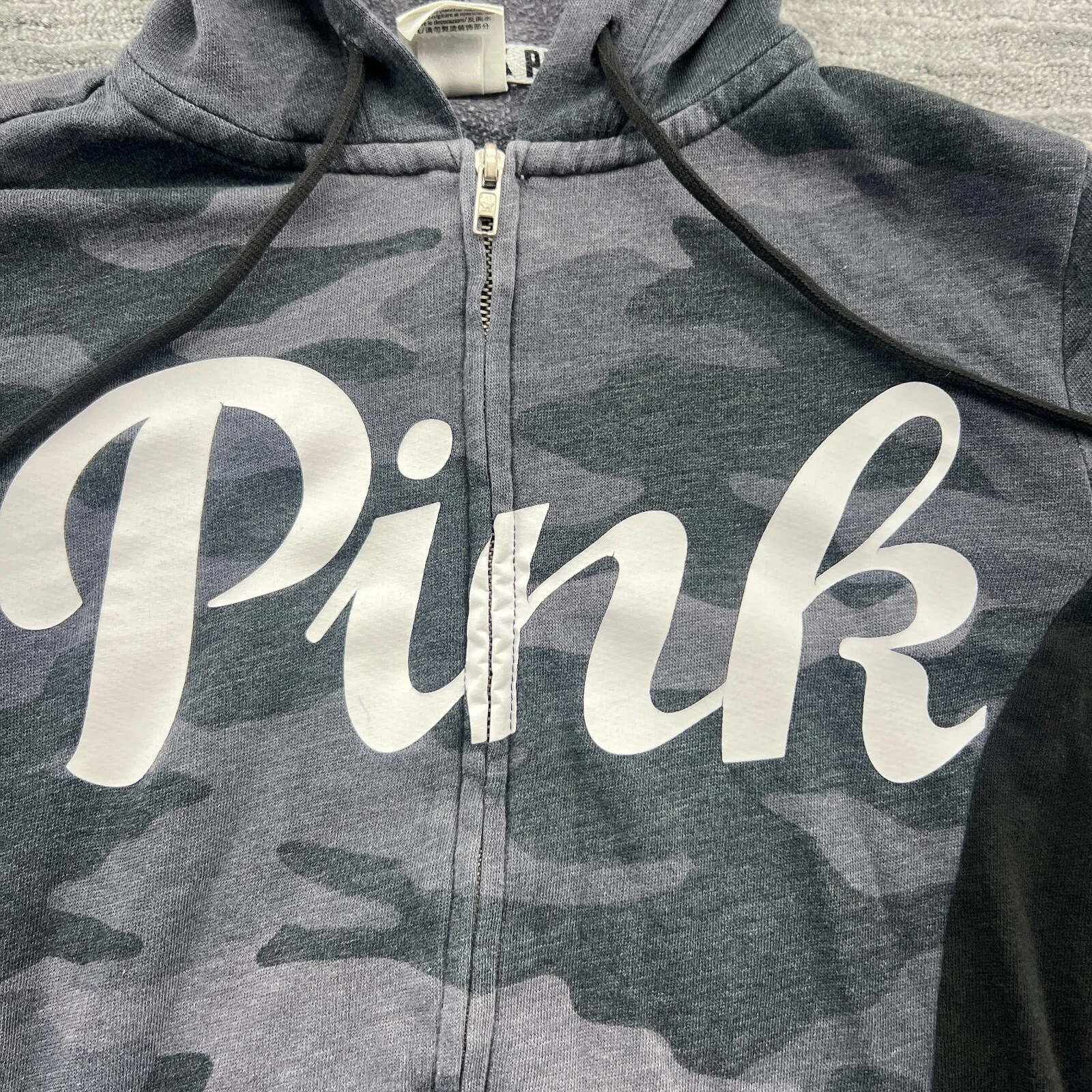 UNDERCOVER Felpa con cappuccio ROSA taglia XS da donna mimetica Victoria's Secret cerniera intera con cappuccio