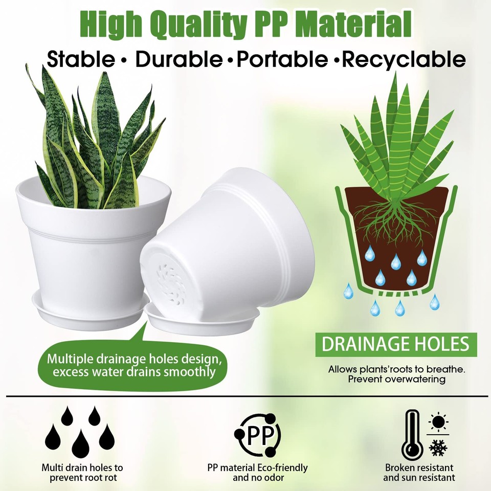 Mumufy 54 Pack 4 Inch Plant Pots Bulk Small Planter with Drainage Hole