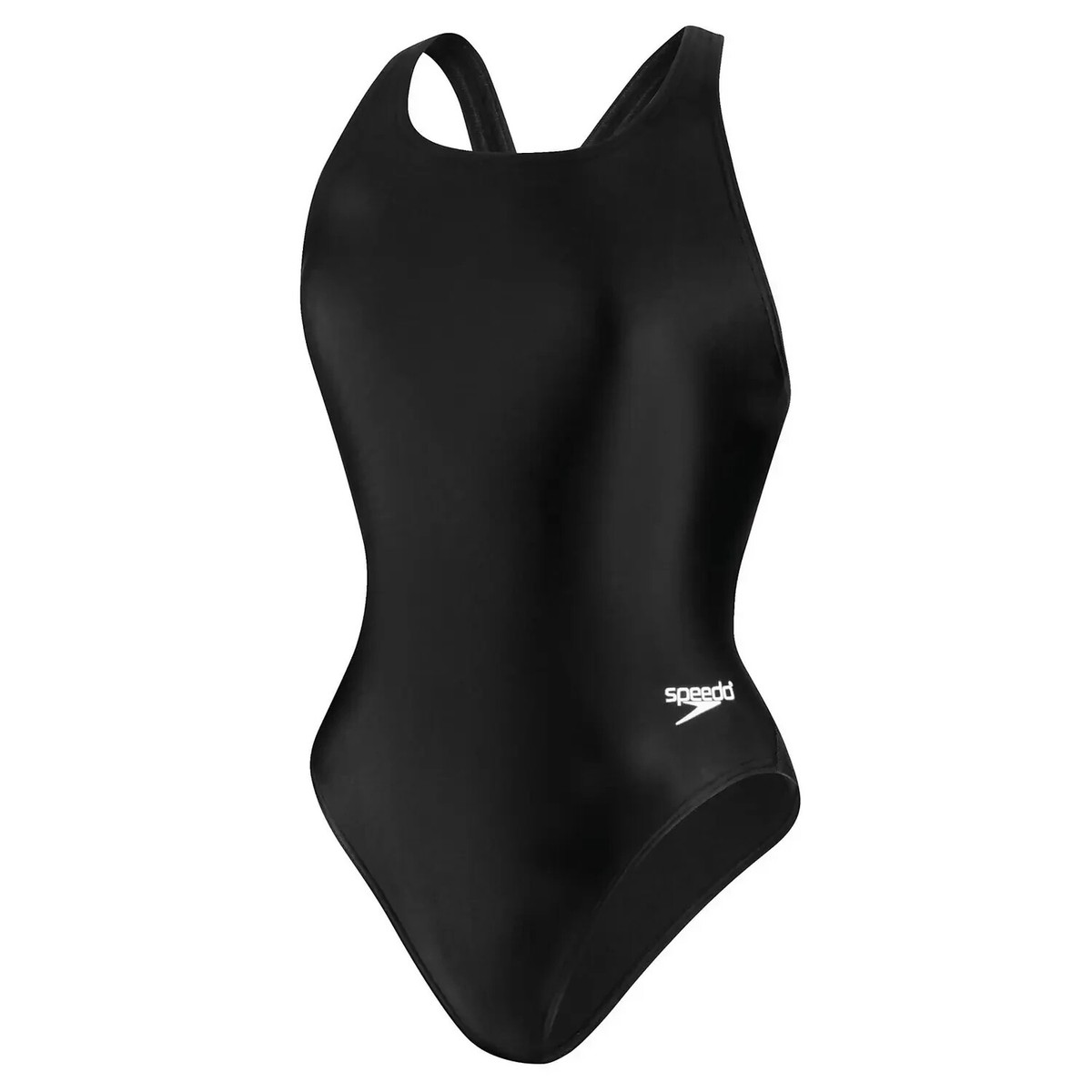 Speedo L92618 Girls Black Keyhole Racer One-Piece Swimsuit Size 8
