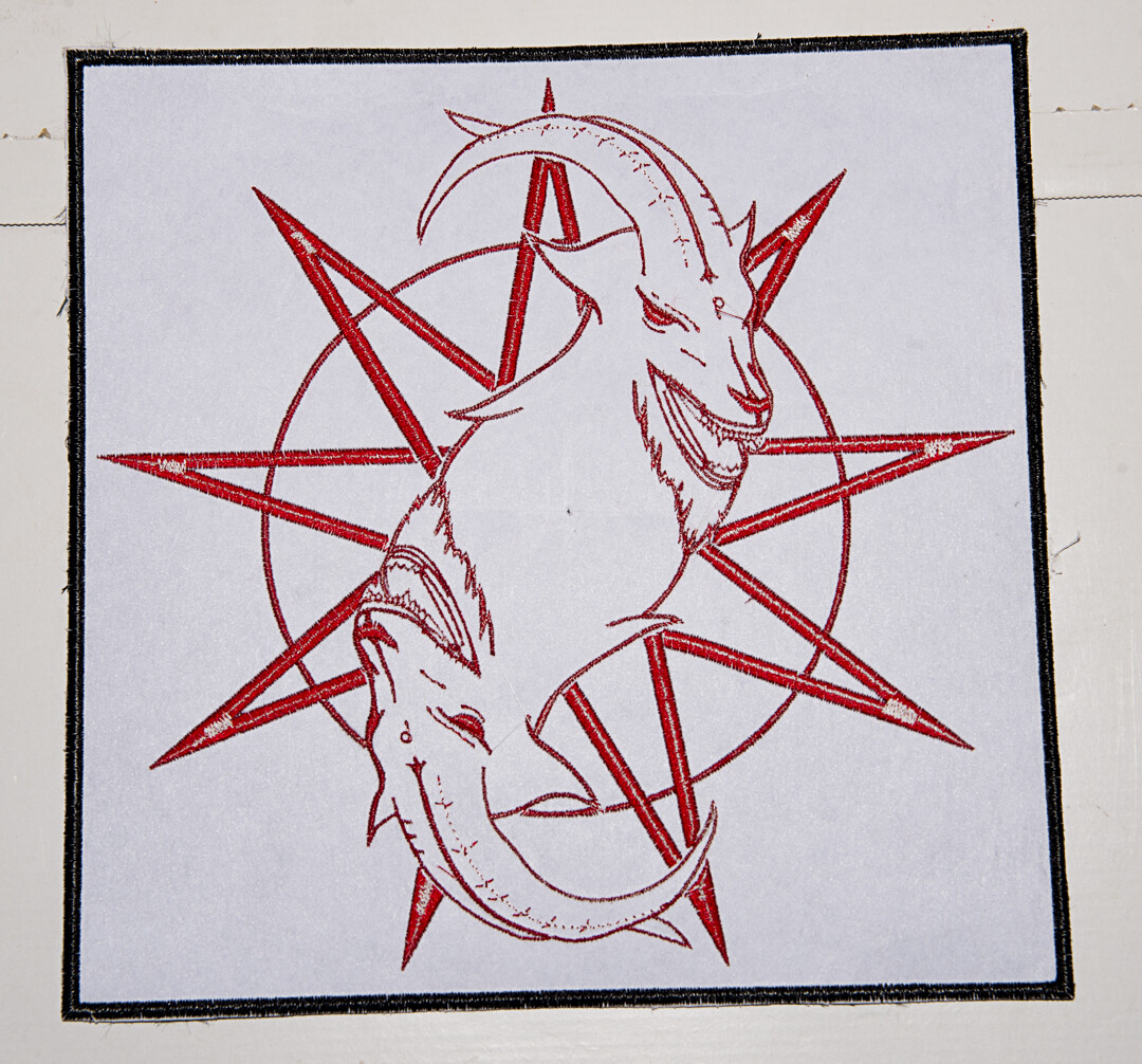 slipknot grey chapter patch goat 10.5in x 10.5in mask corey
