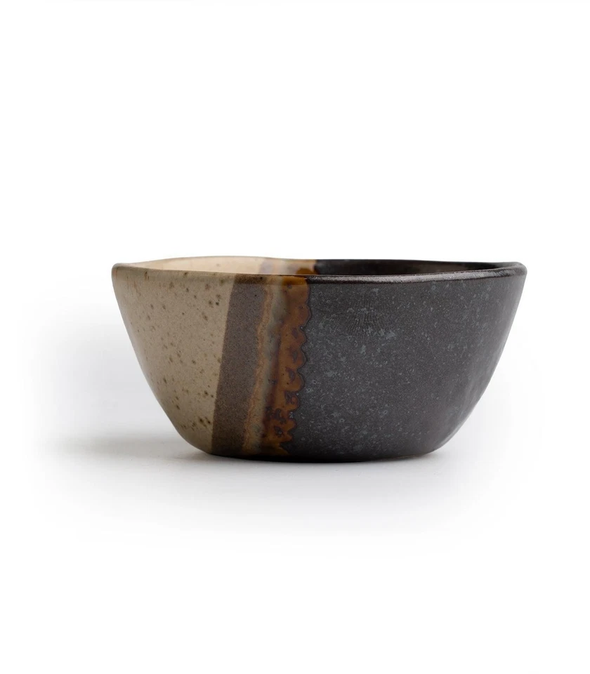 Snackschalen 4er Set Schälchen Schalen Keramik matt Schwarz Braun Ø 9 cm - Bild 4 von 4