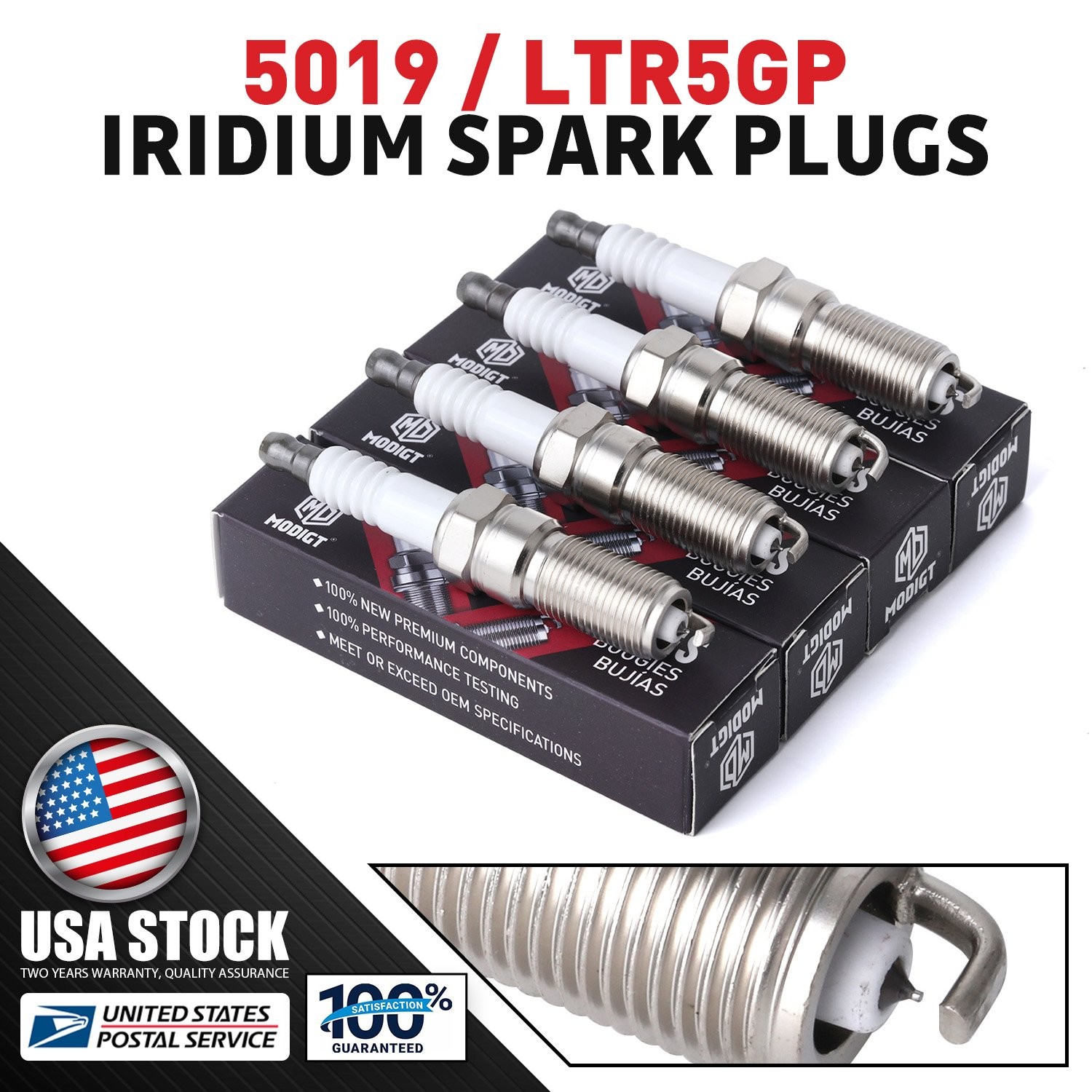 Set of 8 OEM Spark Plugs Replacement LTR5GP For NGK 5019 NEW MODIGT Iridium