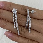 2.8ct Pear & Round Drop Earrings White Gold 14K Labcreated Diamond F/VS — photo 9