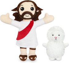 Jesus Plush, 13 Inches Jesus Stuffed Doll with Sheep Stuffed Animals, Classic Ch