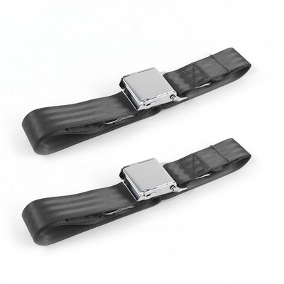 Nash Rambler 1950 - 1954 Airplane 2pt Charcoal Lap Bench Seat Belt Kit - 3 Belts