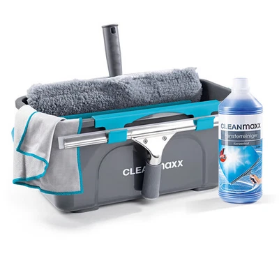 CLEANmaxx Fensterreiniger-Set 7-tlg. - inkl. Eimer, Wischer, Abzieher & Reiniger - Bild 1 von 4