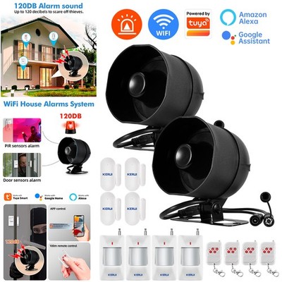 Siren Home Security Tuya Smart WiFi 120dB Loudly Speaker Alarm System Burglar US