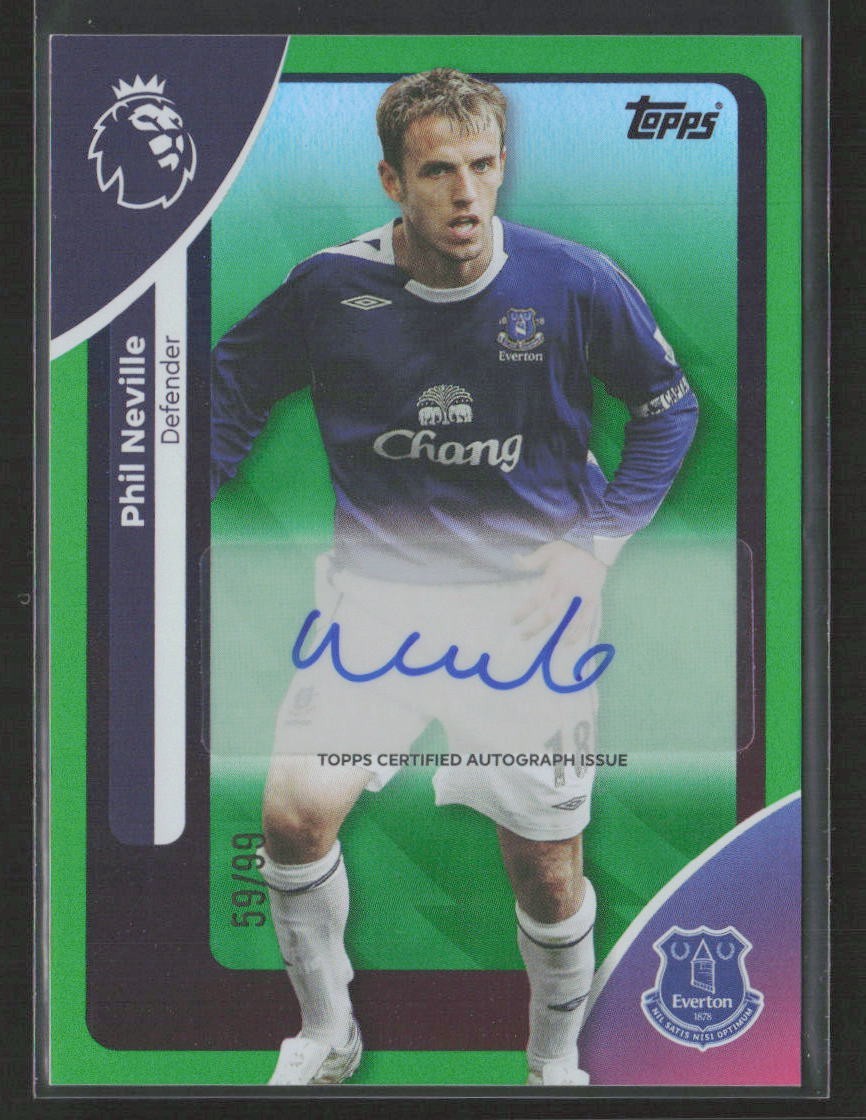 エバートン　ネビル Phil Neville 2026 Topps Premier League EPL Auto Green /99 Everton