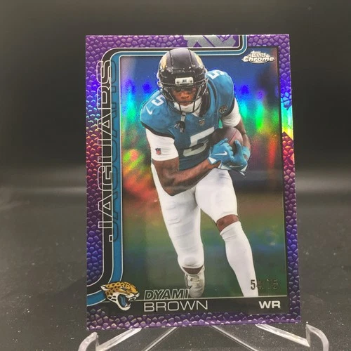 Dyami Brown 2025 Topps Chrome Football Leather Purple 136 #/75 Jaguars