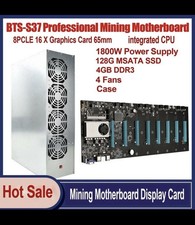 BTC-S37 Miner Motherboard CPU Fan Case 8 GPU Slots DDR3 VGA Low Power Consume