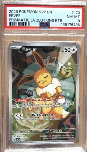 2025 POKEMON SVP EN-SV PRISMATIC EVOLUTIONS ETB PROMO #173 EEVEE PSA 8