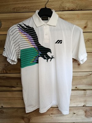 Mizuno IVAN LENDL Poloshirt 80er Tennis Eagle Vintage Medium sehr guter Zustand selten