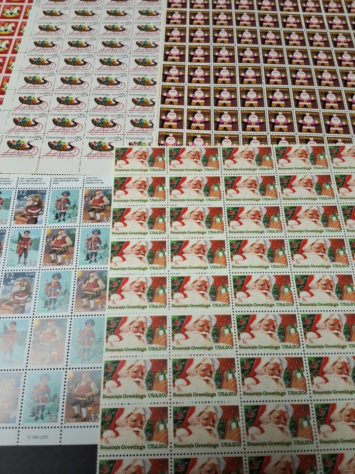 9 MISC. UNUSED CHRISTMAS STAMP SHEETS FACE VALUE $107.50 Santa +++ Free Shipping - Image 4 of 4