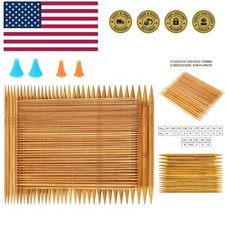 Double Pointed , 75 Pcs Bamboo Knitting Needles Set, 15 Sizes from 2.0mm-10.0...