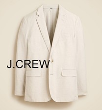 JCREW blazer Ludlow ivory cotton linen 42 off-white unlined suit jacket slim 42R