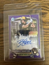 2025 Bowman Draft - Mega Box  Autographs Brady Ebel Purple Mojo Refractor /199 