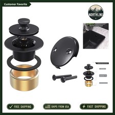 Modern Soft Touch Bathtub Drain Kit Matte Black Finish Hassle-Free Operation