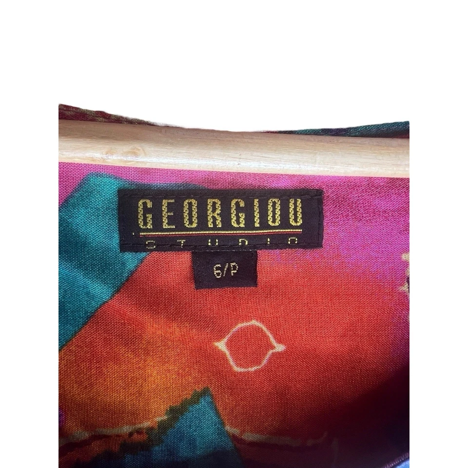 Vintage 80s Georgiou Studio Colorful Sleeveless Tank Top Size 6P - Image 2 of 4