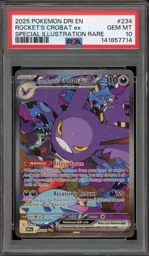 Pokemon Team Rocket's Crobat Destined Rivals SIR #234 PSA 10 Gem Mint