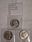 1964 Kennedy Half Dollar Silver Uncirculated Lot of 3 50C Philadelphia Coins