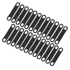 100Pcs Non-Slip Silicone Hanger Grips Clothes Hanger Strips Black 4.13" x 0.79"