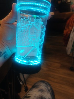 Lightzz Kids Water Bottle with 3D Glowing Hockey LED Light - 14 OZ