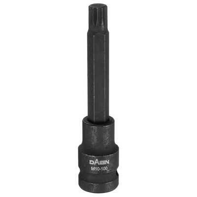 M10 12-Punkt Spline-Aufsatz 100mm Länge 1/2'' Vierkant-Impact-Bit Schwarz