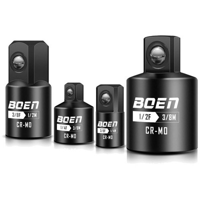 4-teiliges Stecknussadapter-Set aus Chrom-Molybdän-Stahl - Hohe Haltbarkeit