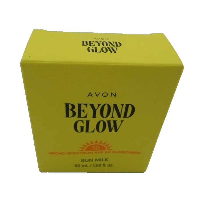 Avon Beyond Glow Broad Spectrum SPF 50 Sunscreen SUN MILK New, 1.69 oz Free Ship
